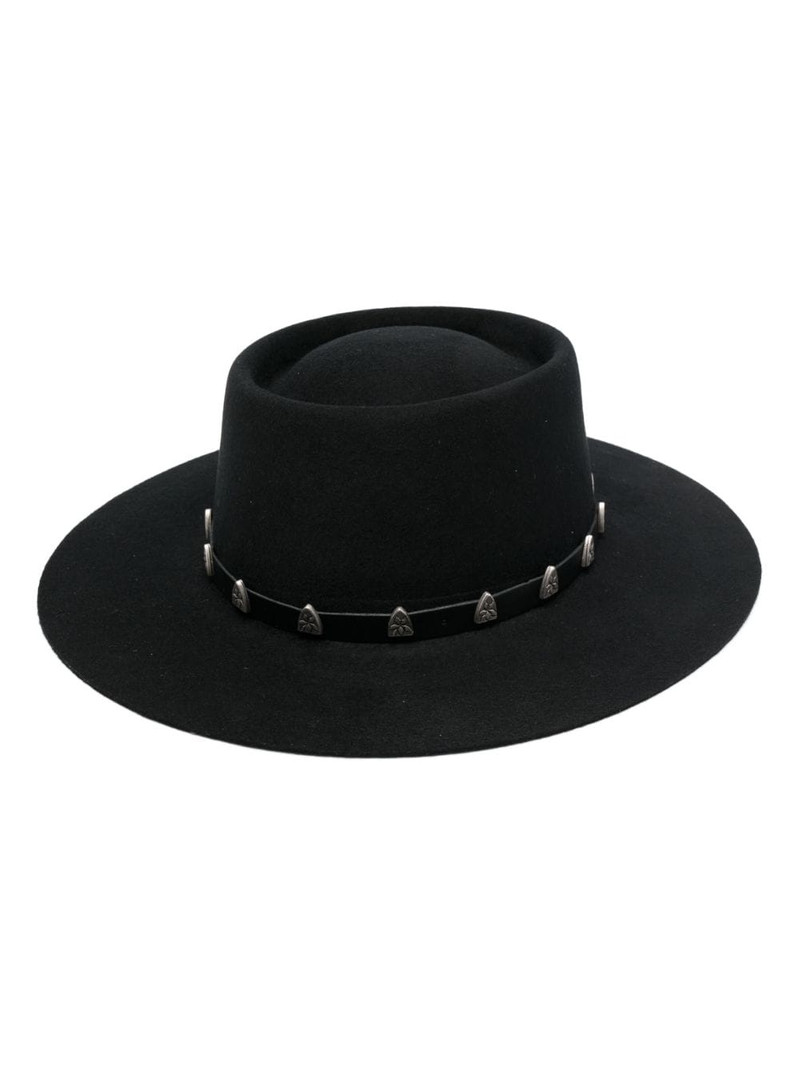 stud-embellished wool boater hat 1