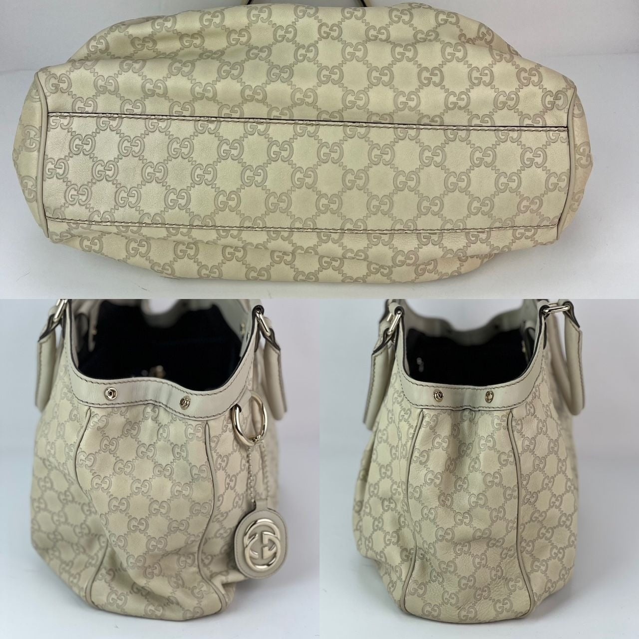 Gucci Sukey Medium Guccissima Leather Mystic White Tote - 5
