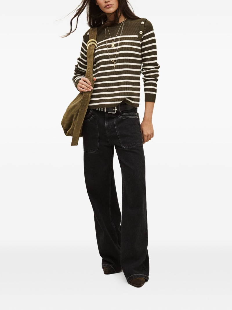 ba&sh Matio striped button-detail jumper outlook