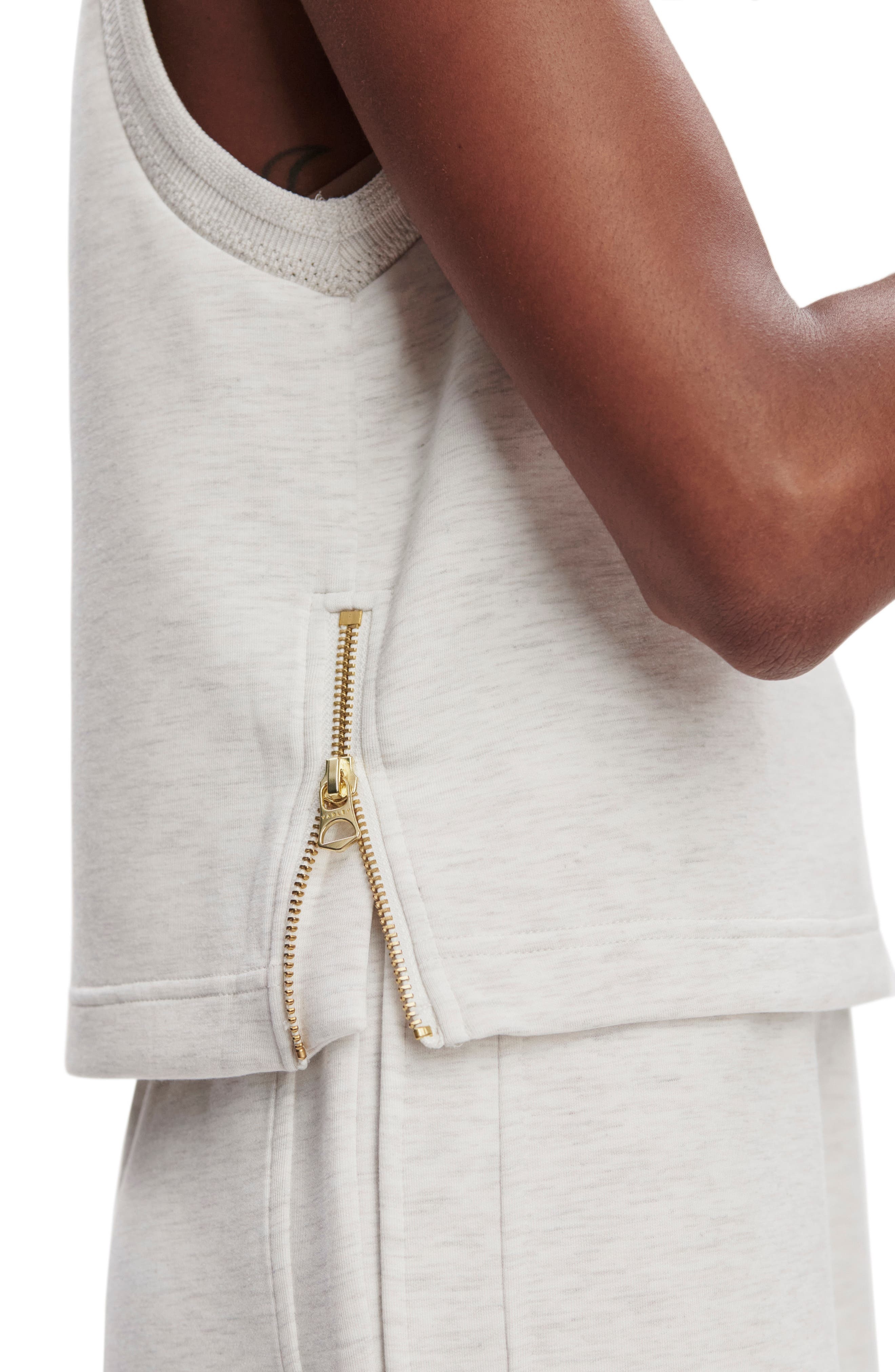Varley Shea Crop Tank in Ivory Marl at Nordstrom - 4