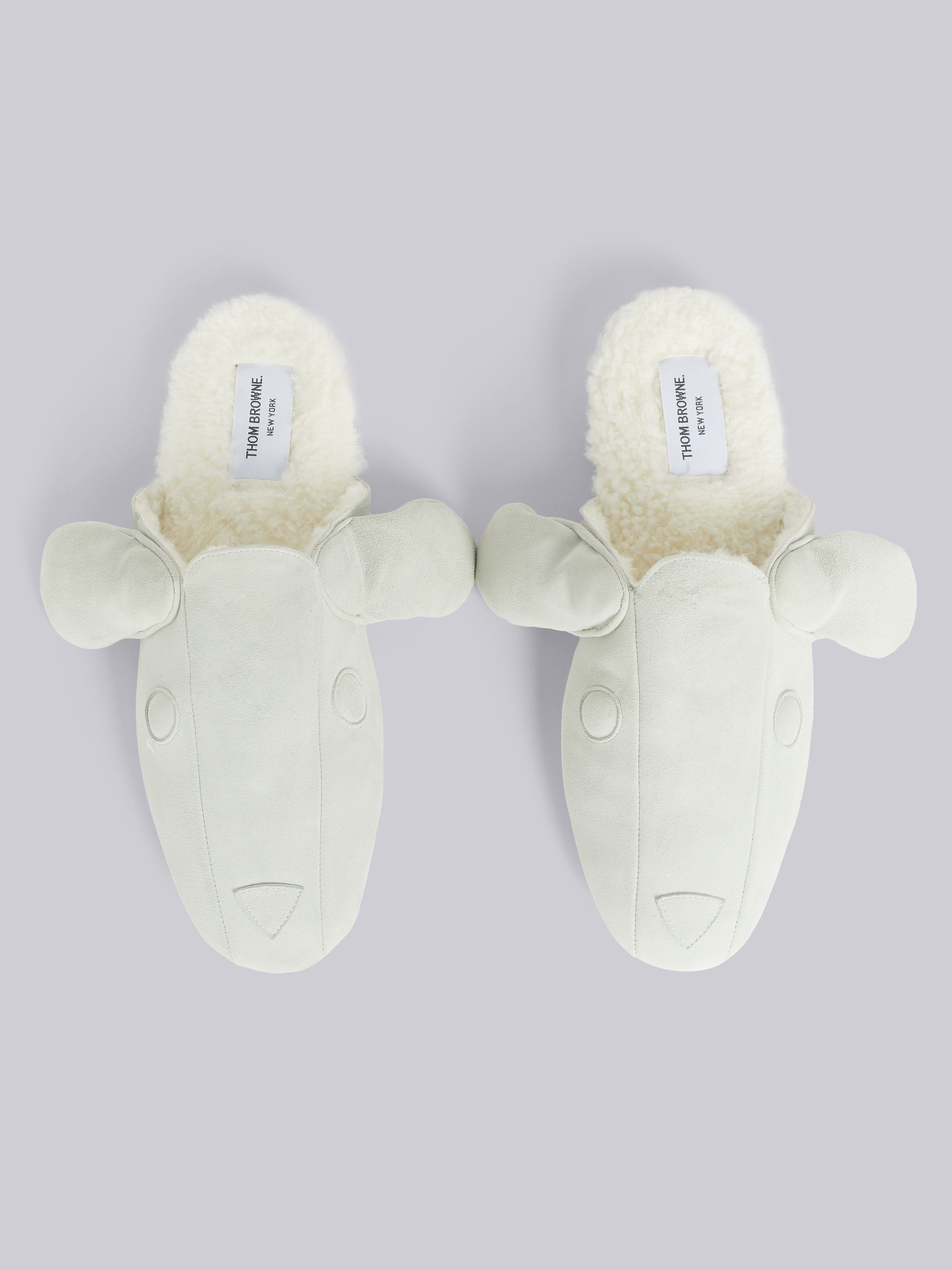 White Shearling and Suede Hector Slipper - 4