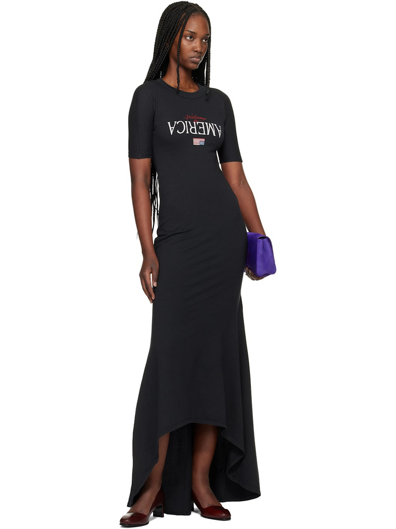 WILLY CHAVARRIA Black 'Welcome To America' Maxi Dress outlook