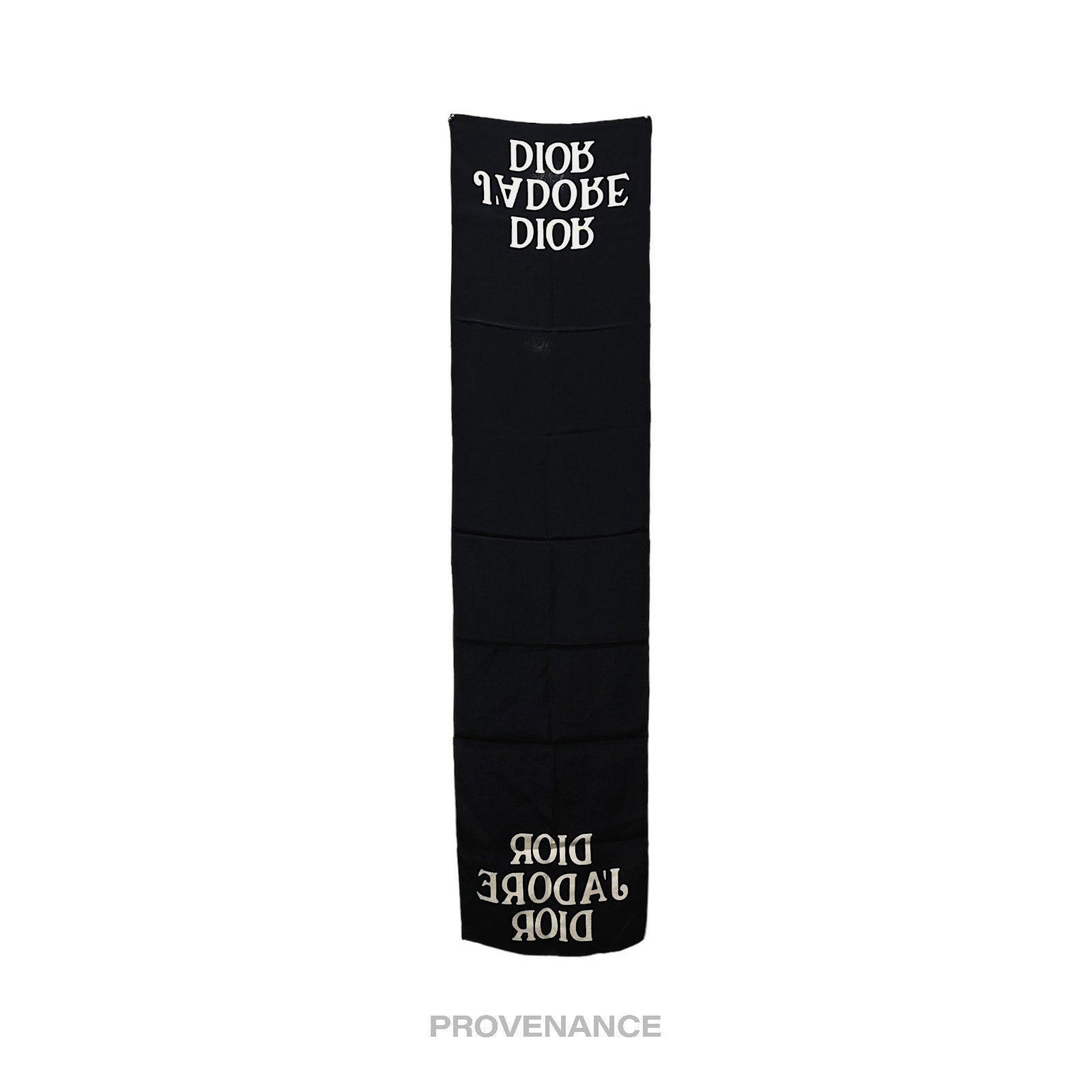 Christian Dior "J'ADORE DIOR" Silk Scarf - Black 100 - 2