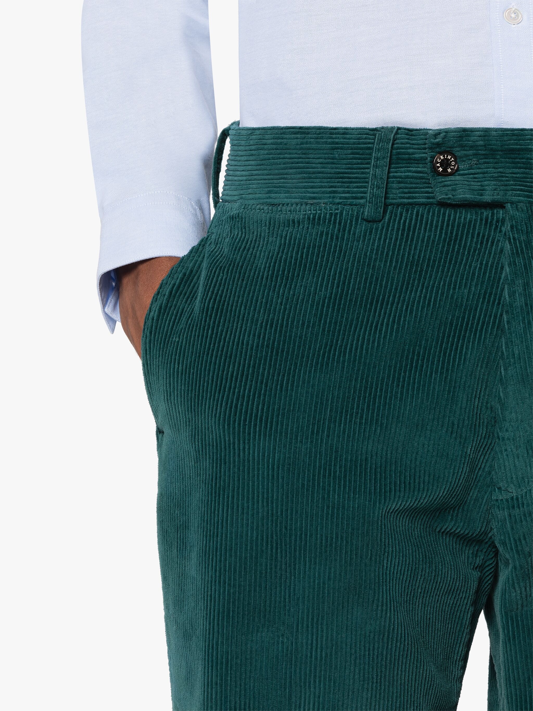 TEAL CORDUROY COTTON CHINO TROUSERS - 5