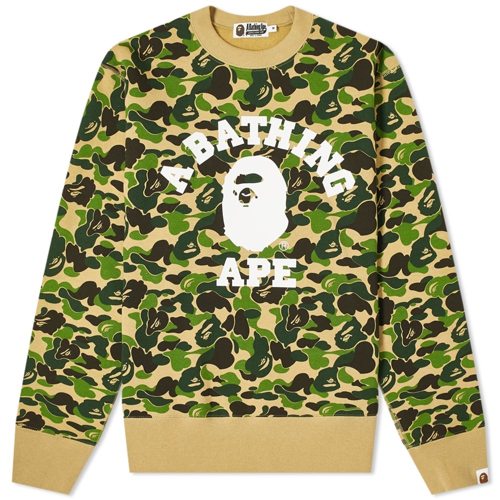 A Bathing Ape ABC Camo College Wide Crew Sweat - 1