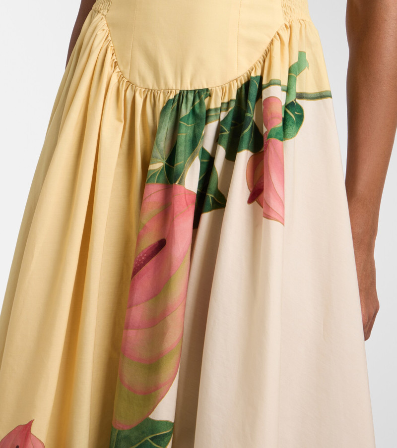 Anturium Golden floral cotton maxi dress 4