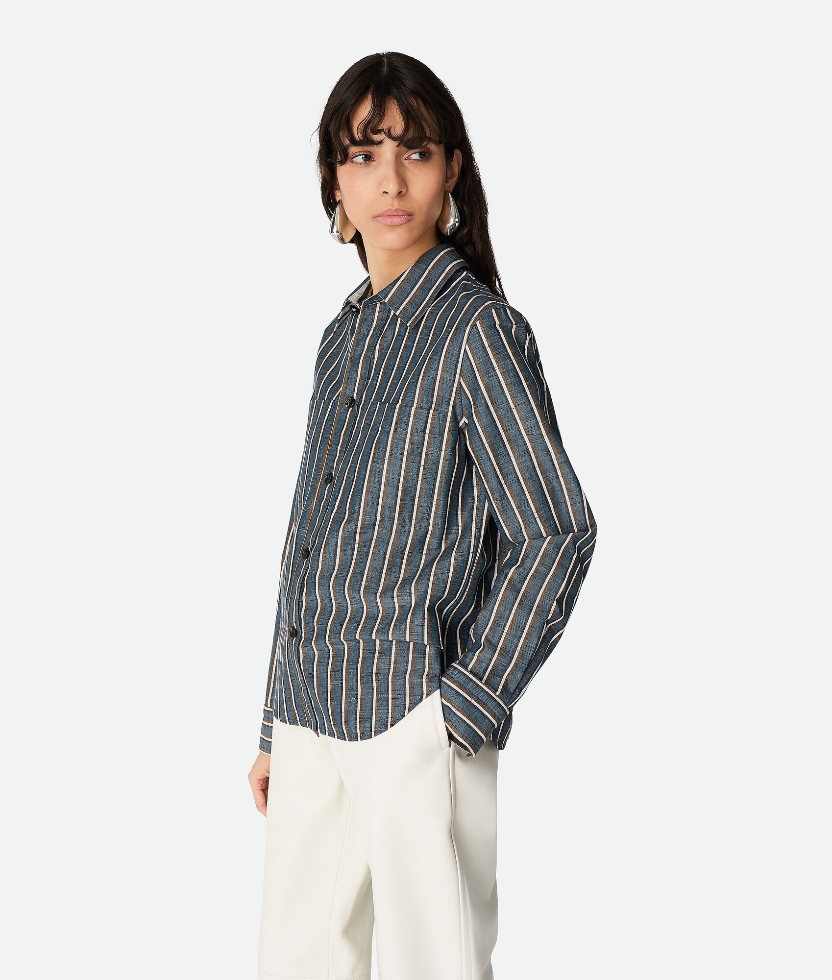 Cotton And Linen Stripe Shirt - 2