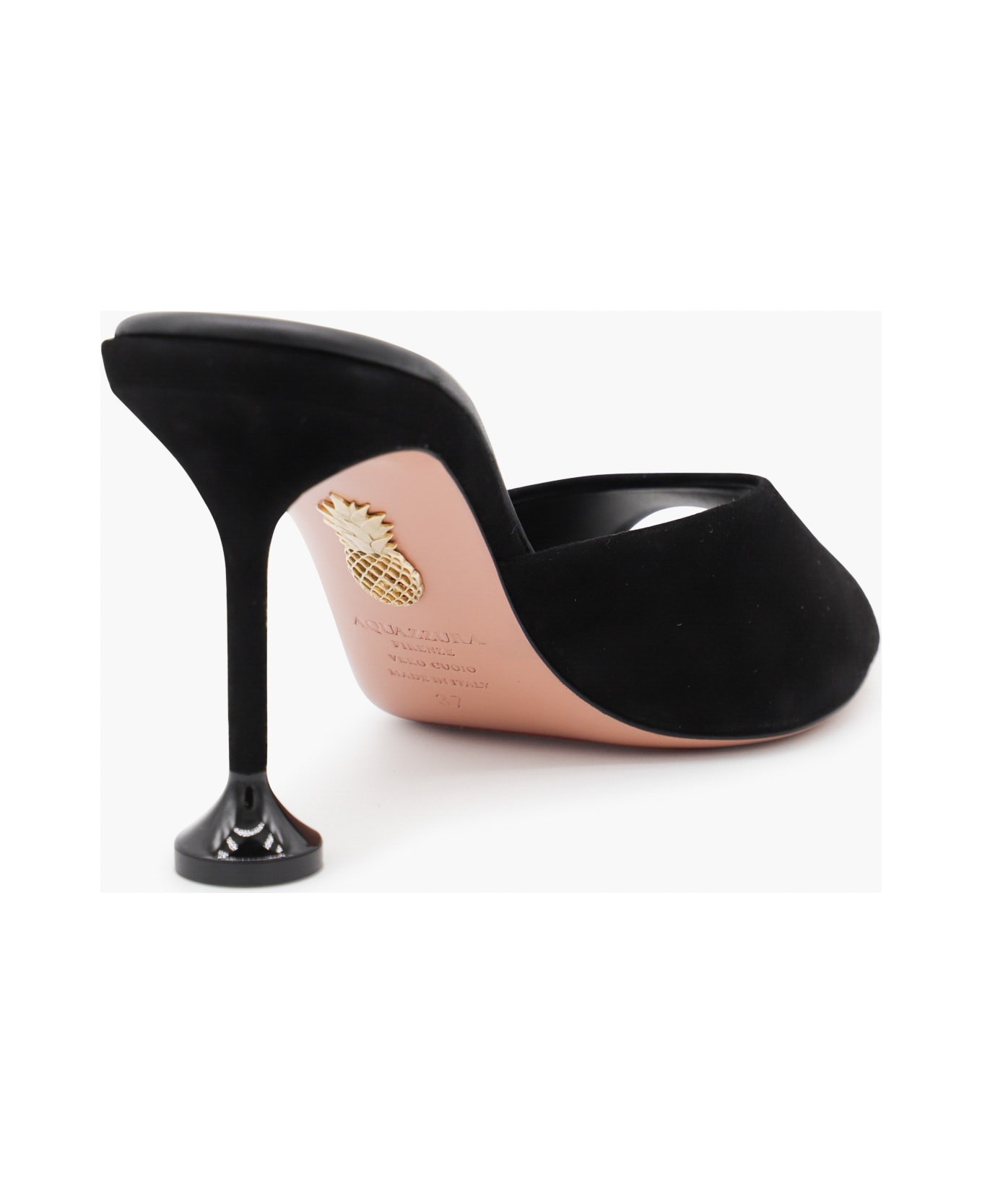 Black Leather Bisous Mule 85 Sandals - 3