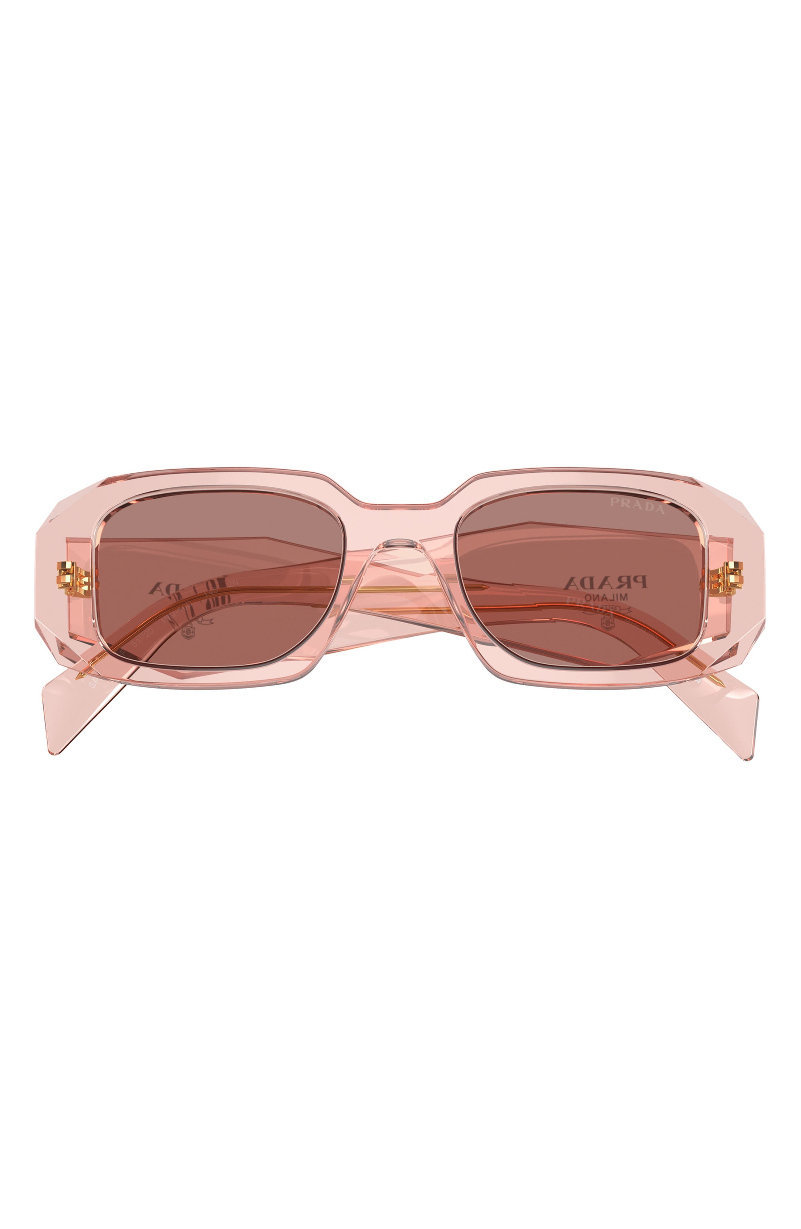 Prada 51mm Rectangular Sunglasses in Lite Brown at Nordstrom - 4