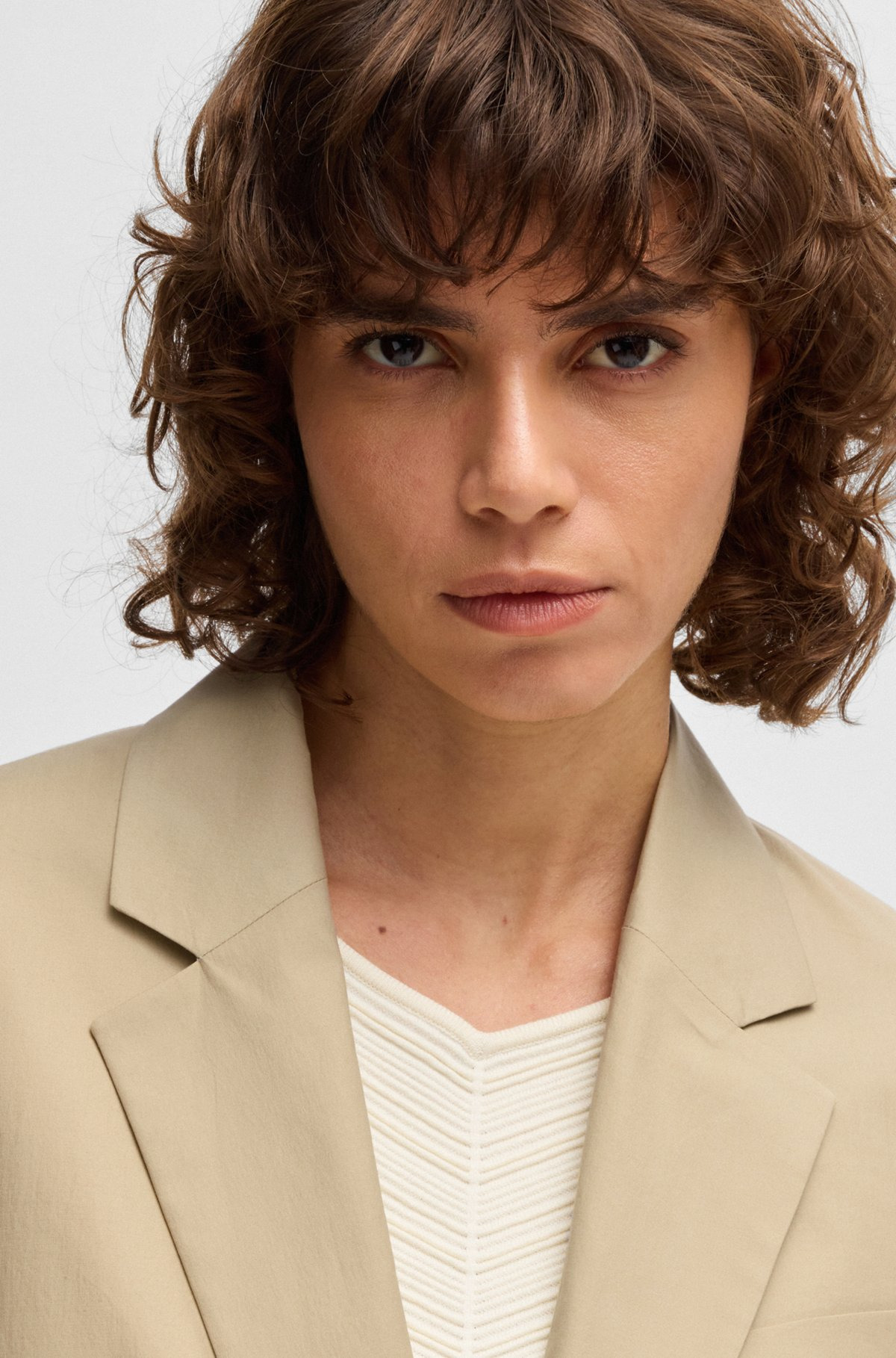 SINGLE-BUTTON BLAZER IN AIRY STRETCH COTTON - 5