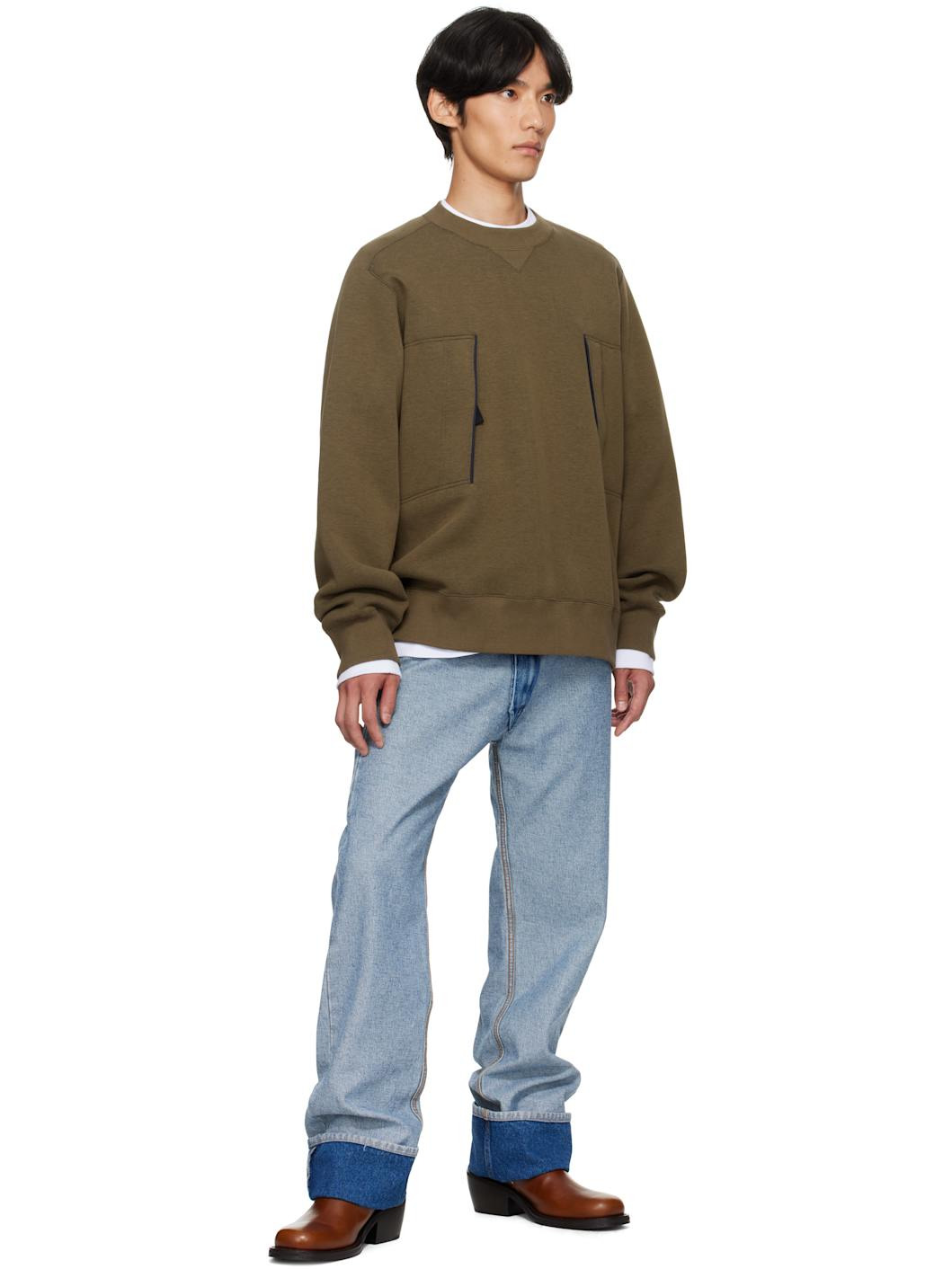 Khaki Sponge Sweat Sweatshirt - 4