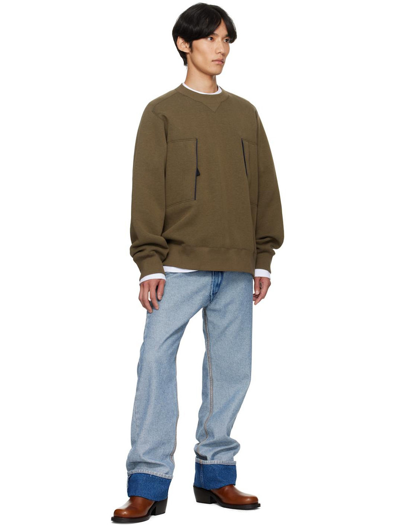 sacai Khaki Sponge Sweat Sweatshirt outlook