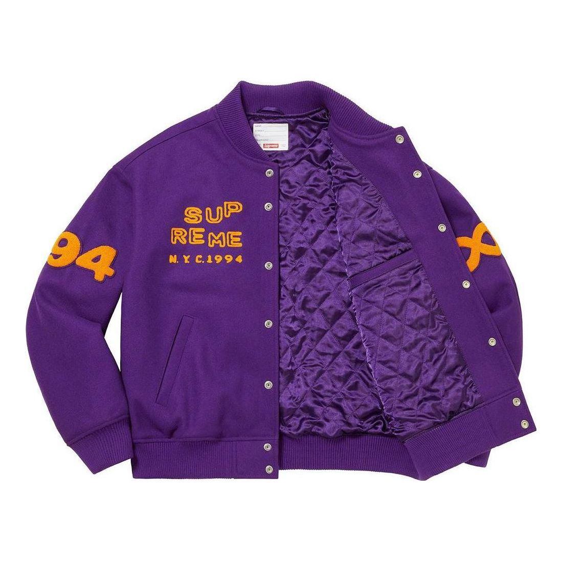 Supreme Tourist Varsity Jacket 'Purple Yellow Red' SUP-SS23-114 - 3