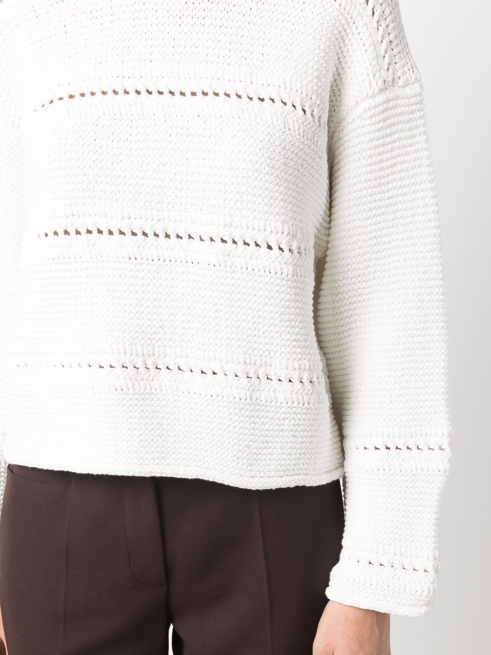 cropped open-knit jumper - 5