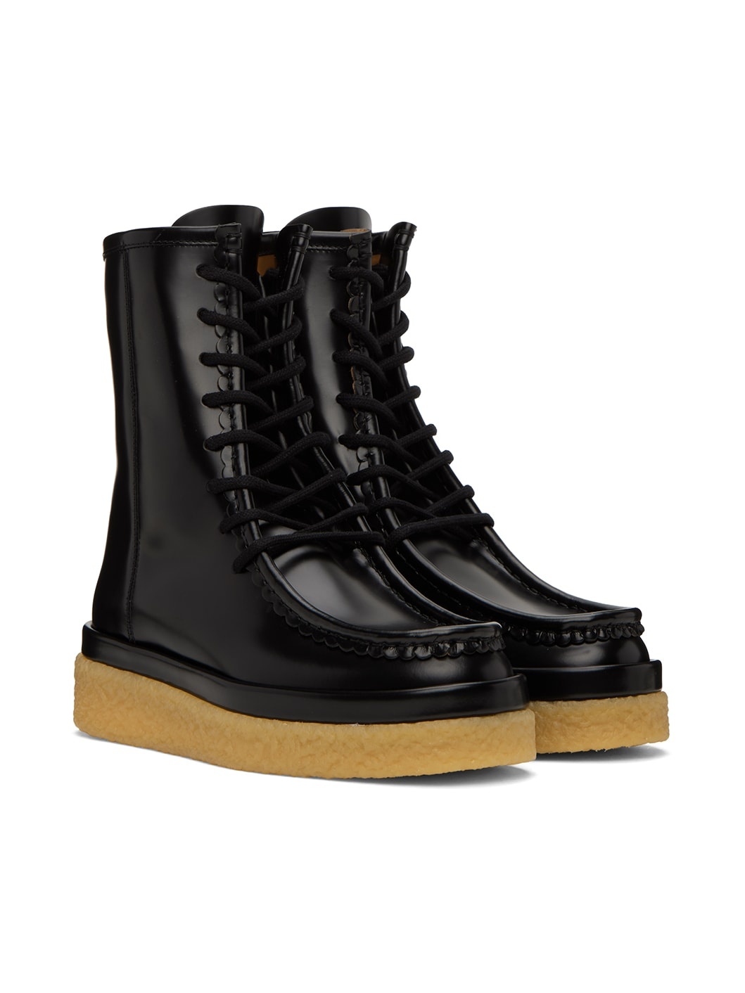 Black Jamie Lace-Up Boots - 4