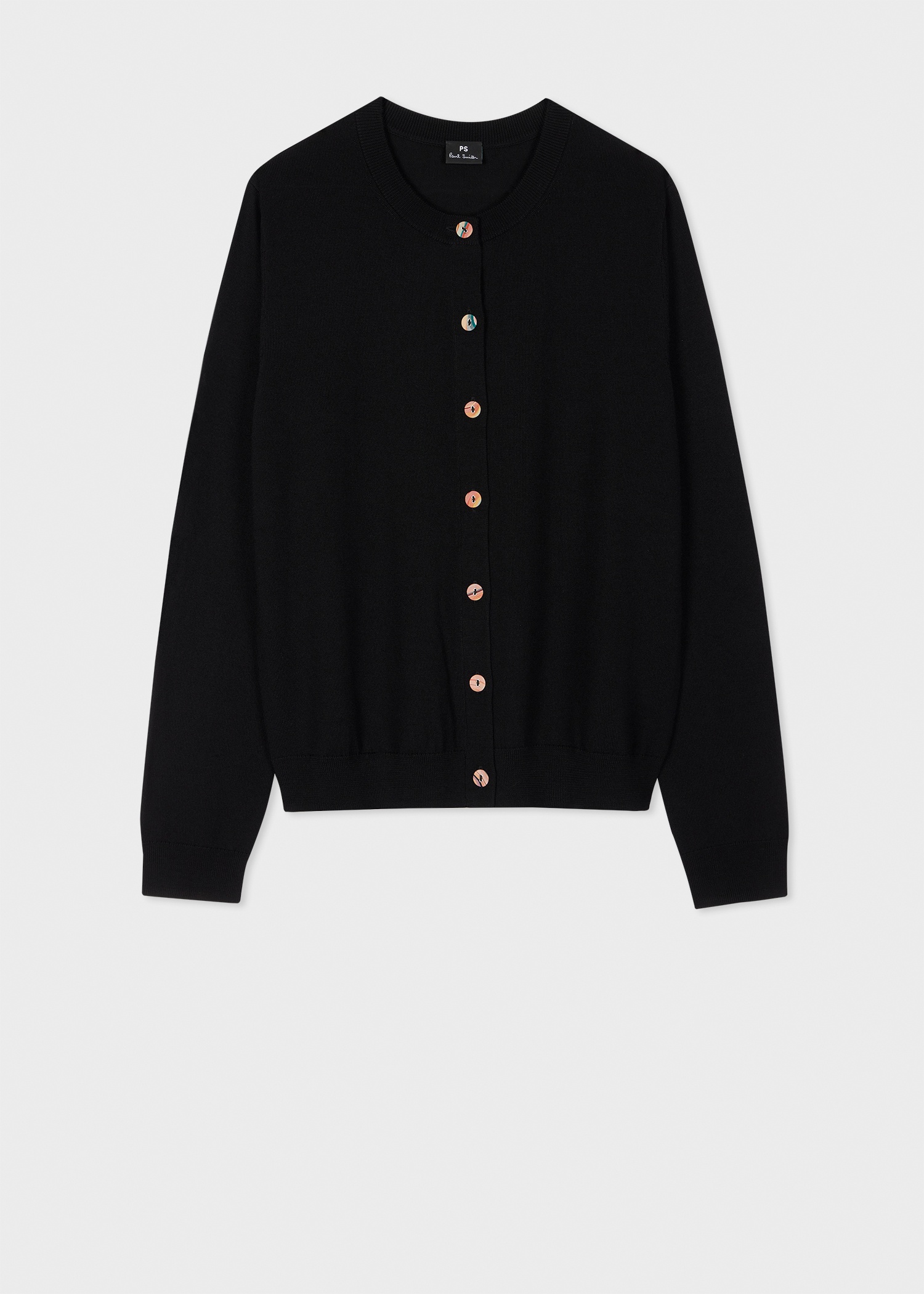 Women's Black Knitted Cardigan with 'Swirl' Buttons - 1