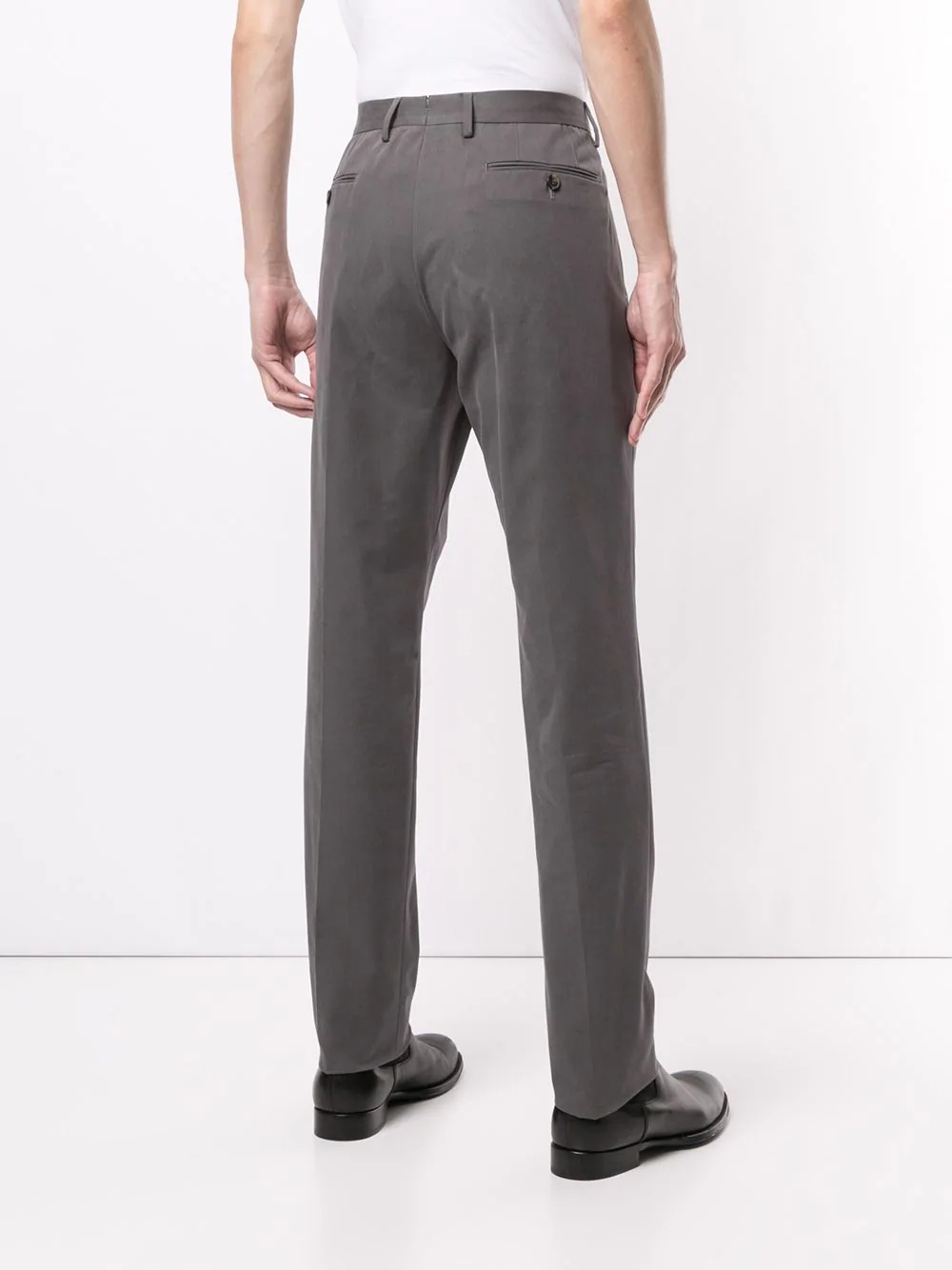 tapered fit cotton trousers - 4