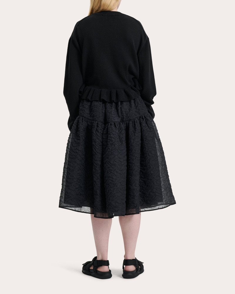 CECILIE BAHNSEN Rosie Nimbus Matelassé Gathered Midi Skirt outlook