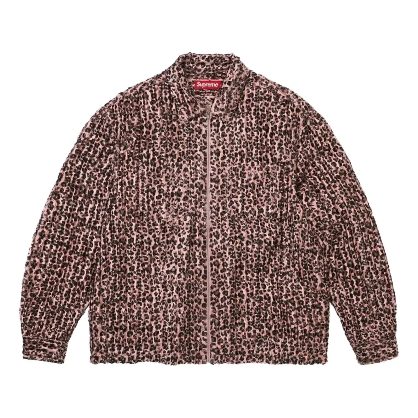 Supreme FW26 Leopard Frayed Zip Up Shirt 'Pink' SUP-FW26-084-PNK - 1