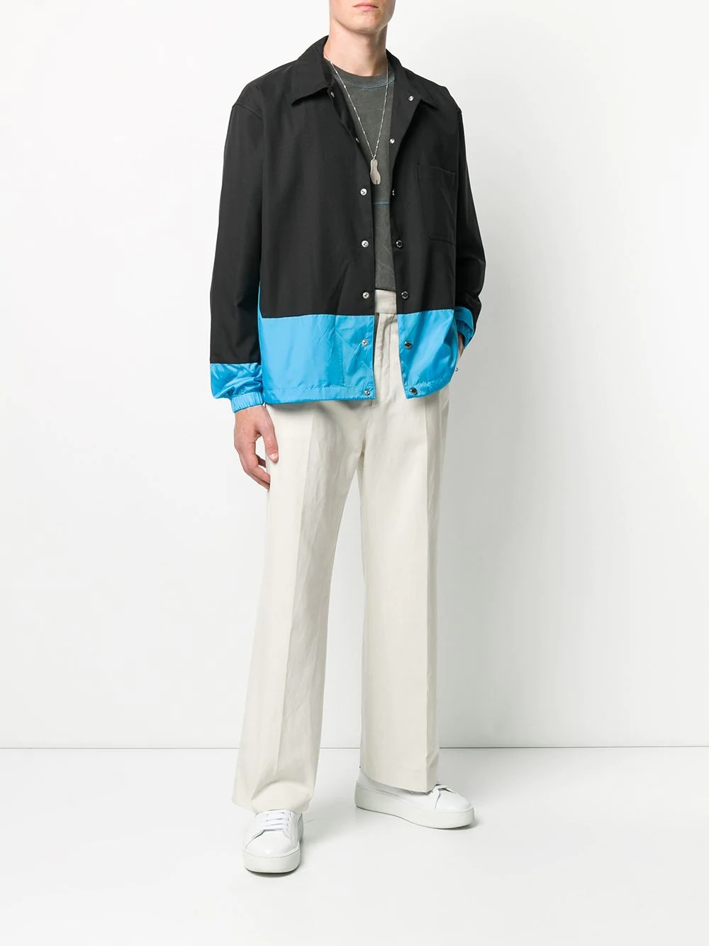two-tone buttoned jacket - 2