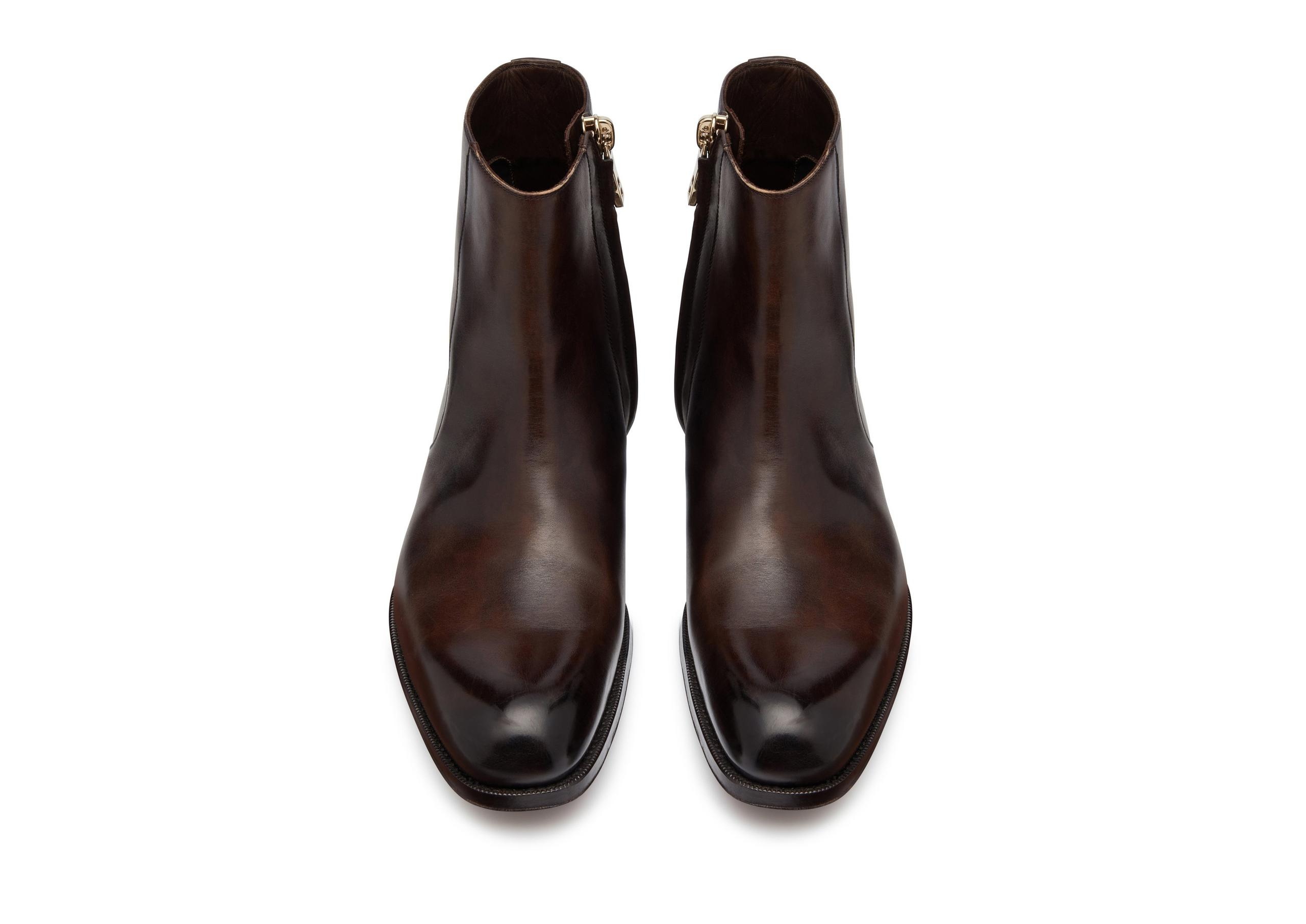 BURNISHED LEATHER EDGAR ZIP BOOT - 2