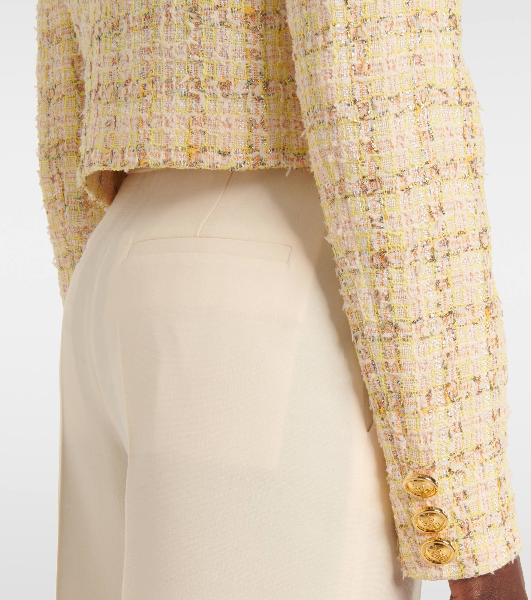 Checked cotton-blend jacket - 5