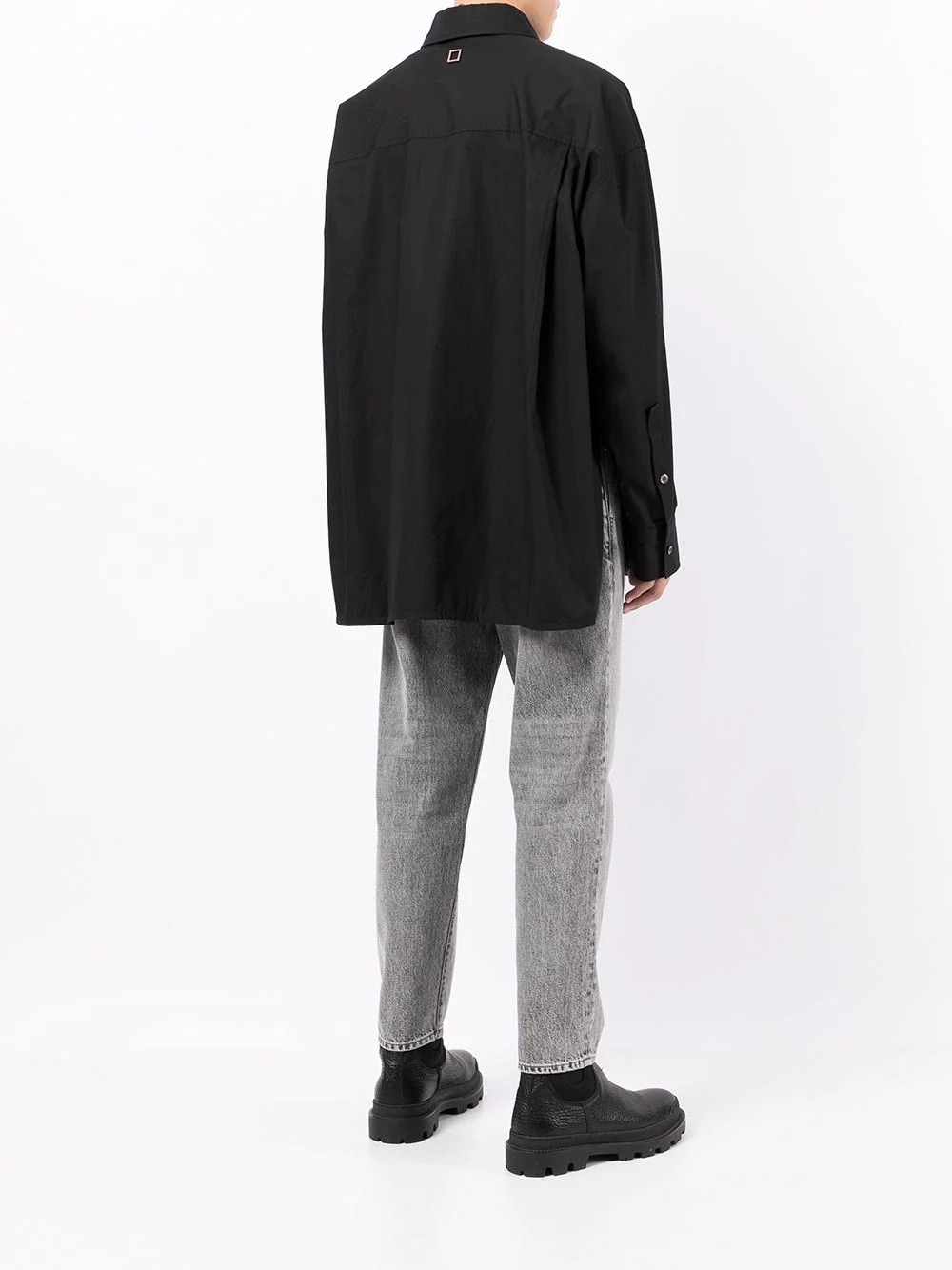 asymmetric panel shirt - 4