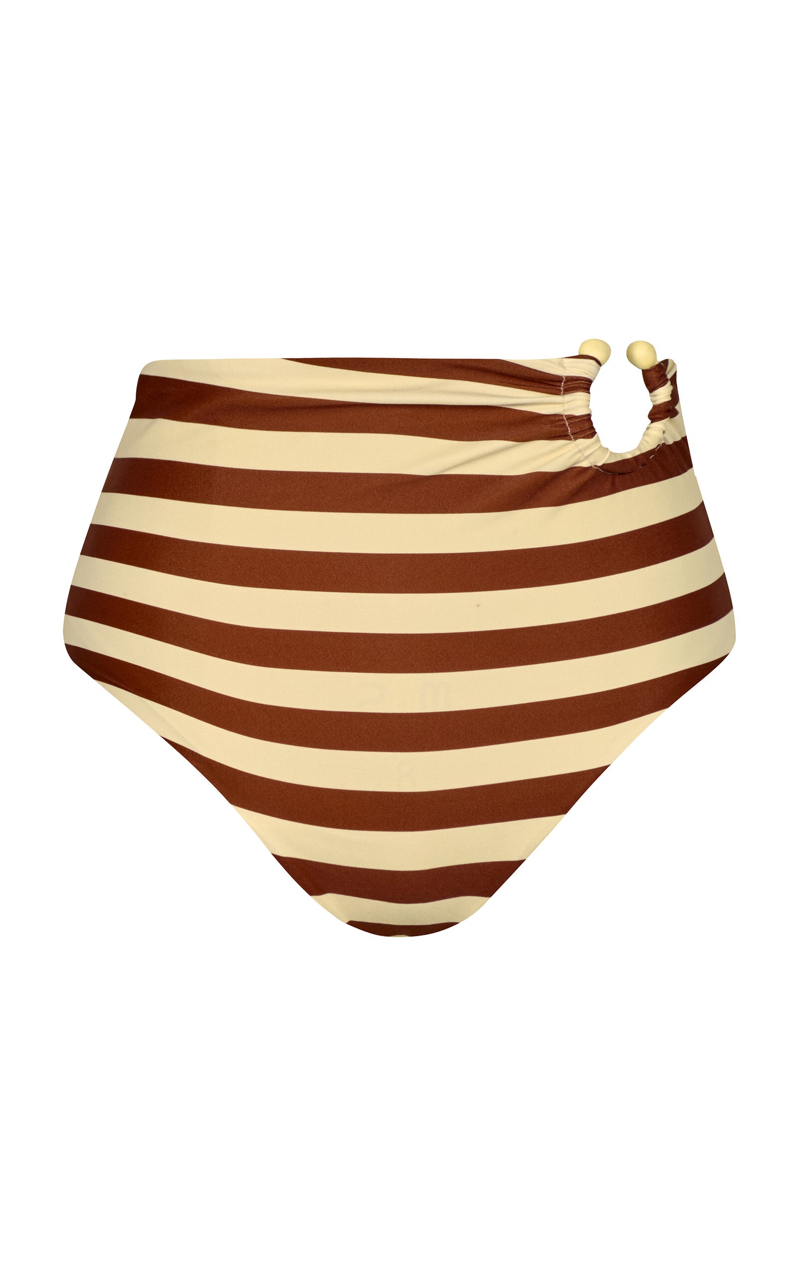 Riverside Ring-Detailed High-Waisted Bikini Bottom stripe - 1