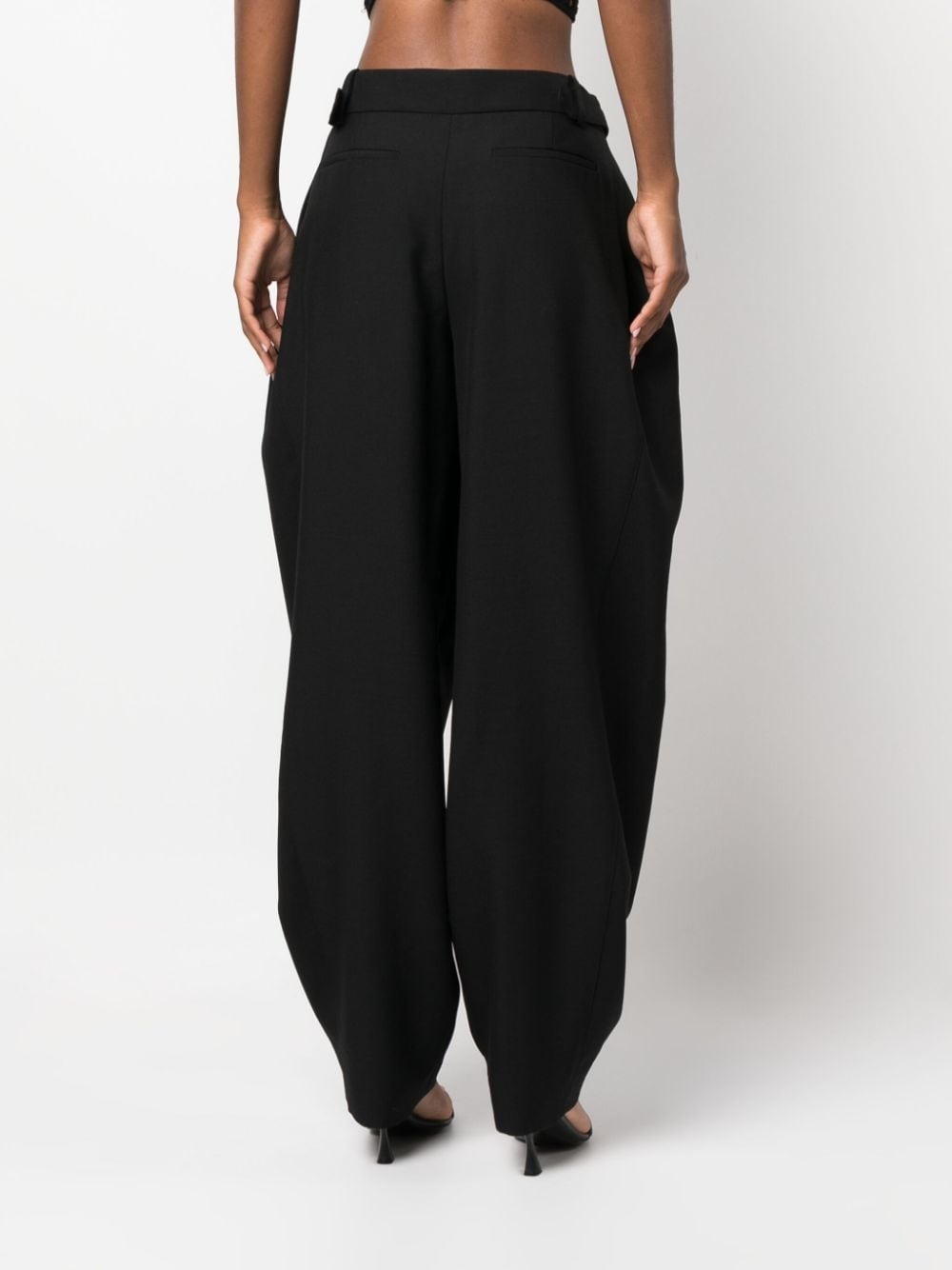 pleated wool wide-leg trousers - 4