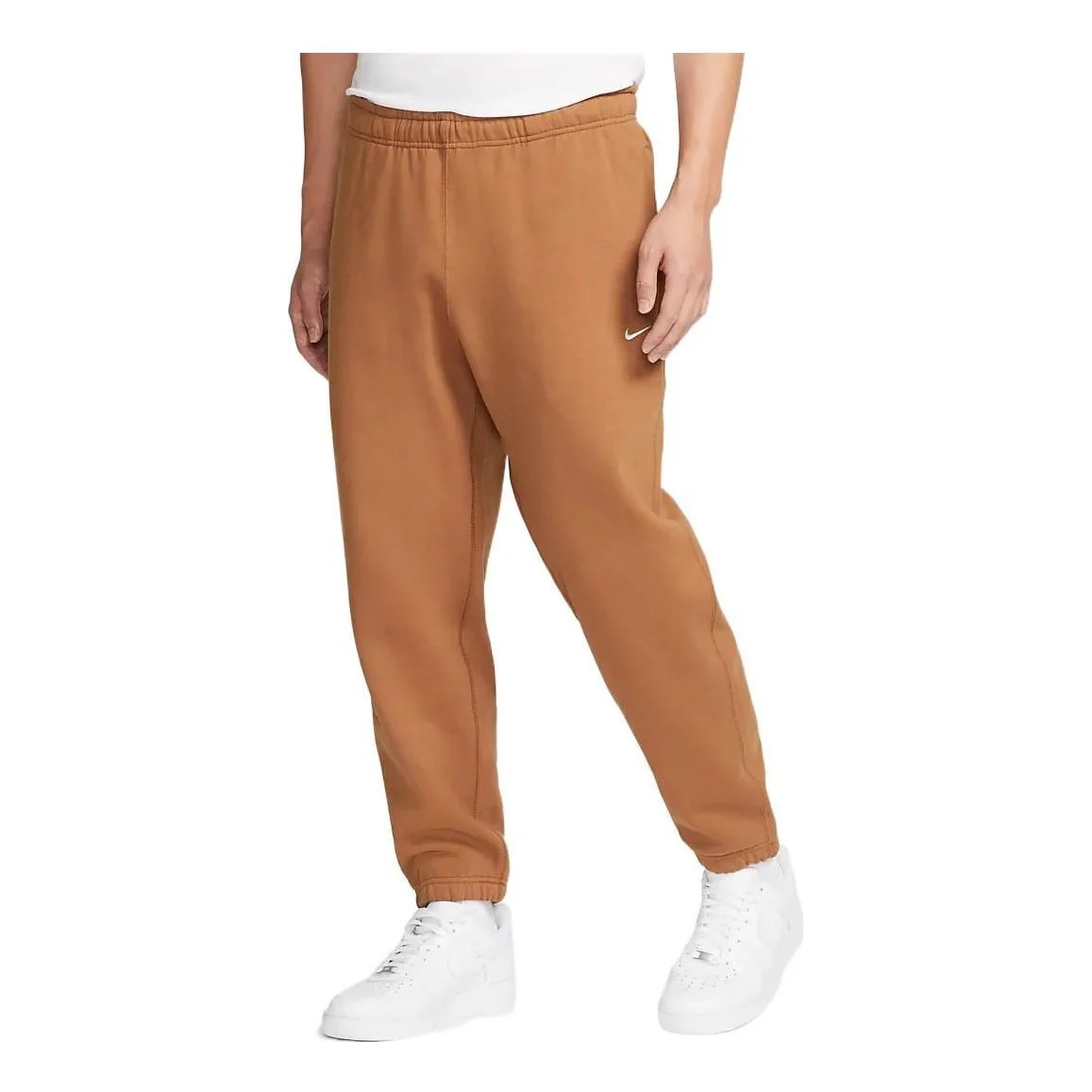Nike Solid Color Stay Warm Bundle Feet Drawstring Sweatpants Men's Orange DA0330-270 - 1