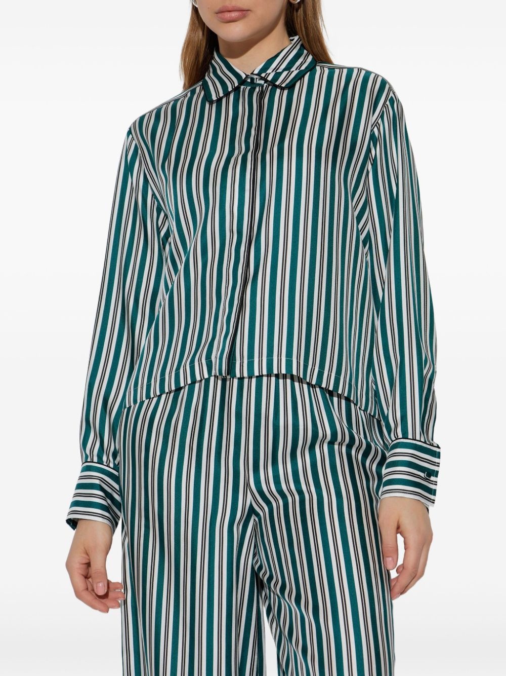 striped collar shirt - 3
