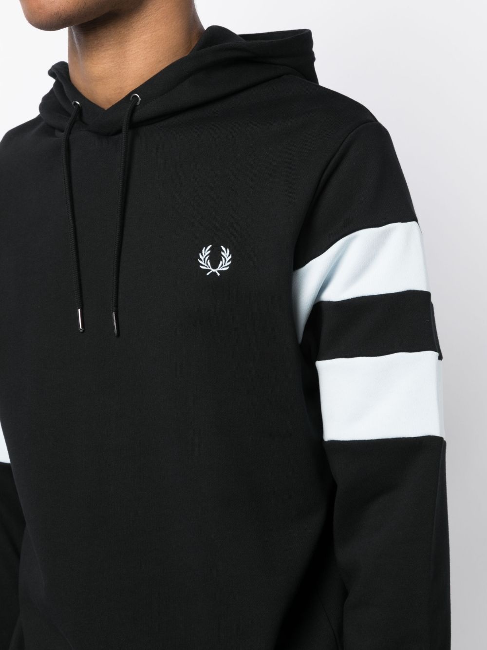 striped sleeve cotton hoodie - 5