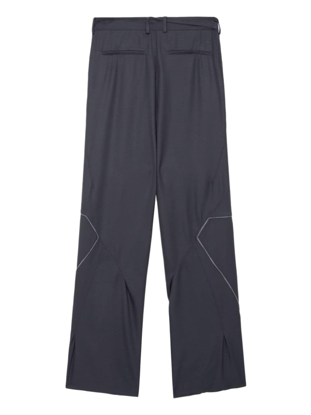 contrast-stitching straight-leg pants - 6