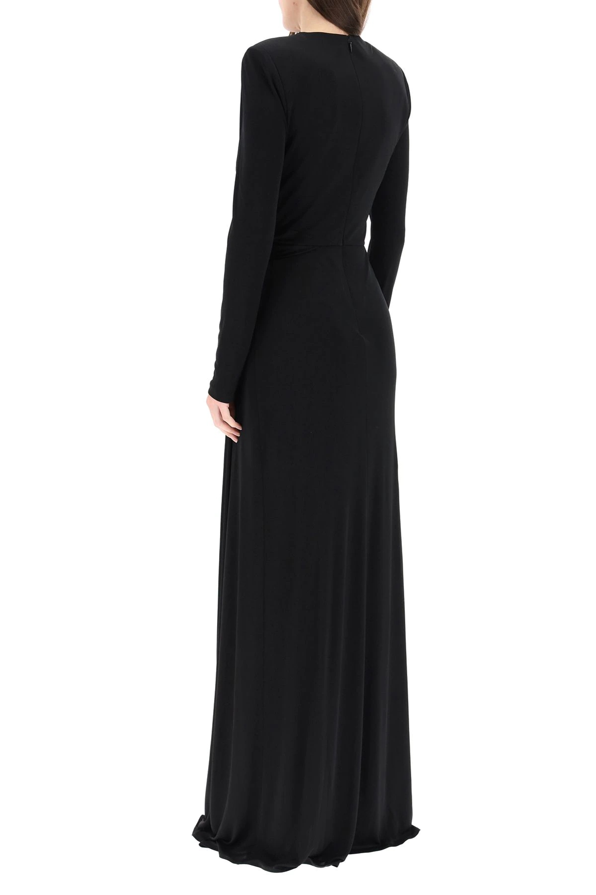 LONG DRAPED JERSEY DRESS - 4