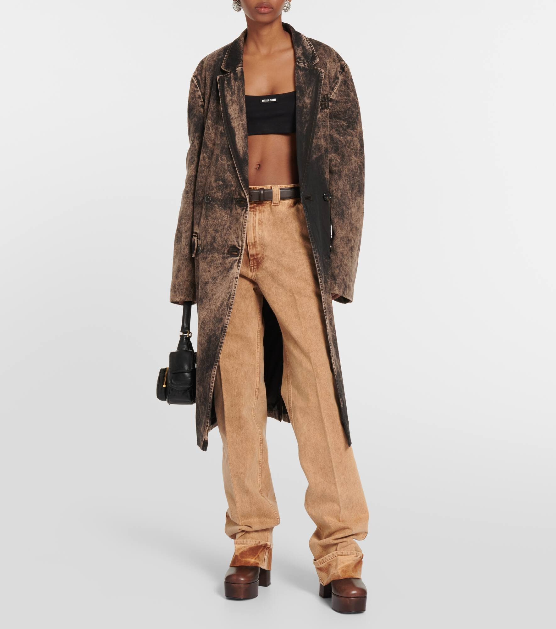 Marbleized low-rise straight jeans - 2