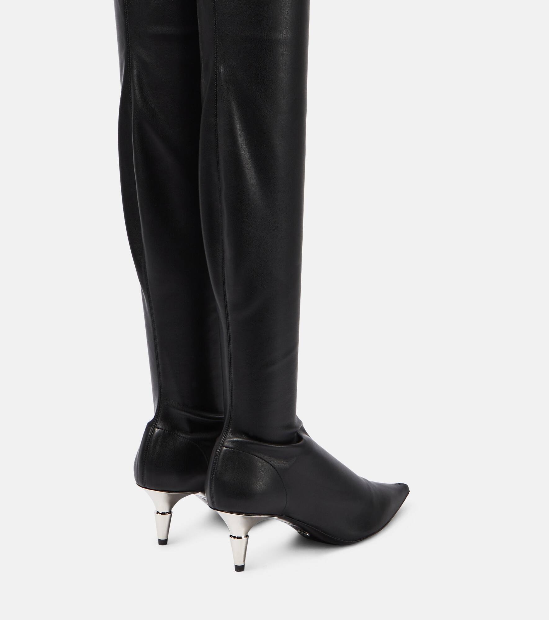 Spike leather over-the-knee boots - 3