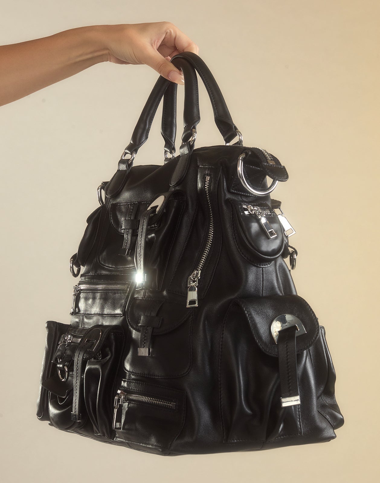 Leather Cargo Pocket Bag - 5
