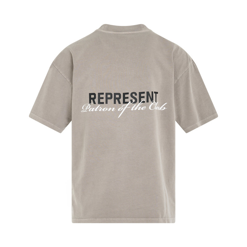 REPRESENT Patron of the Club T-Shirt in Mudstone outlook
