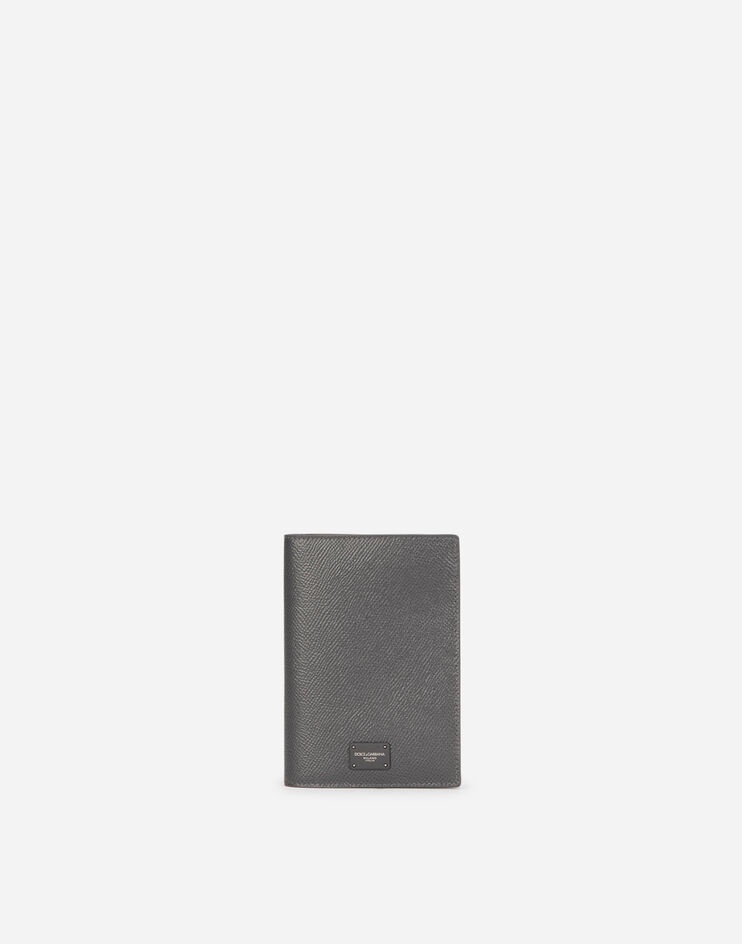 Dauphine calfskin passport holder with branded tag - 1