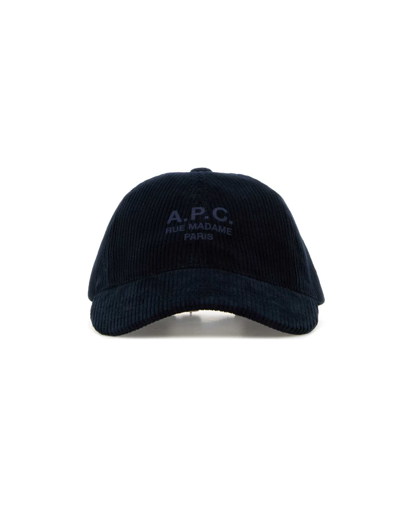 Navy Blue Corduroy Baseball Hat - 1