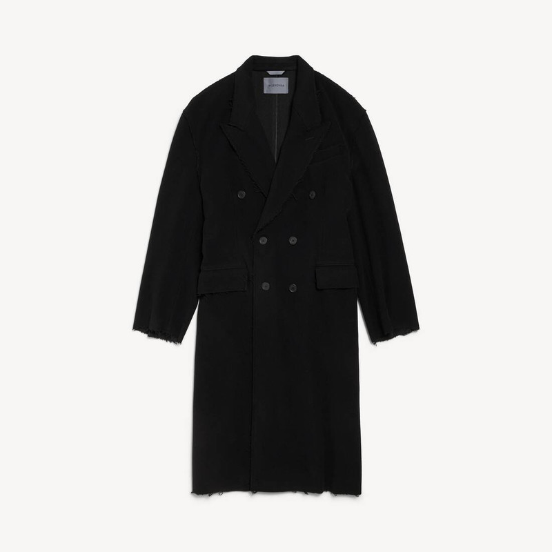 Men's Raw Edge Coat in Black 1