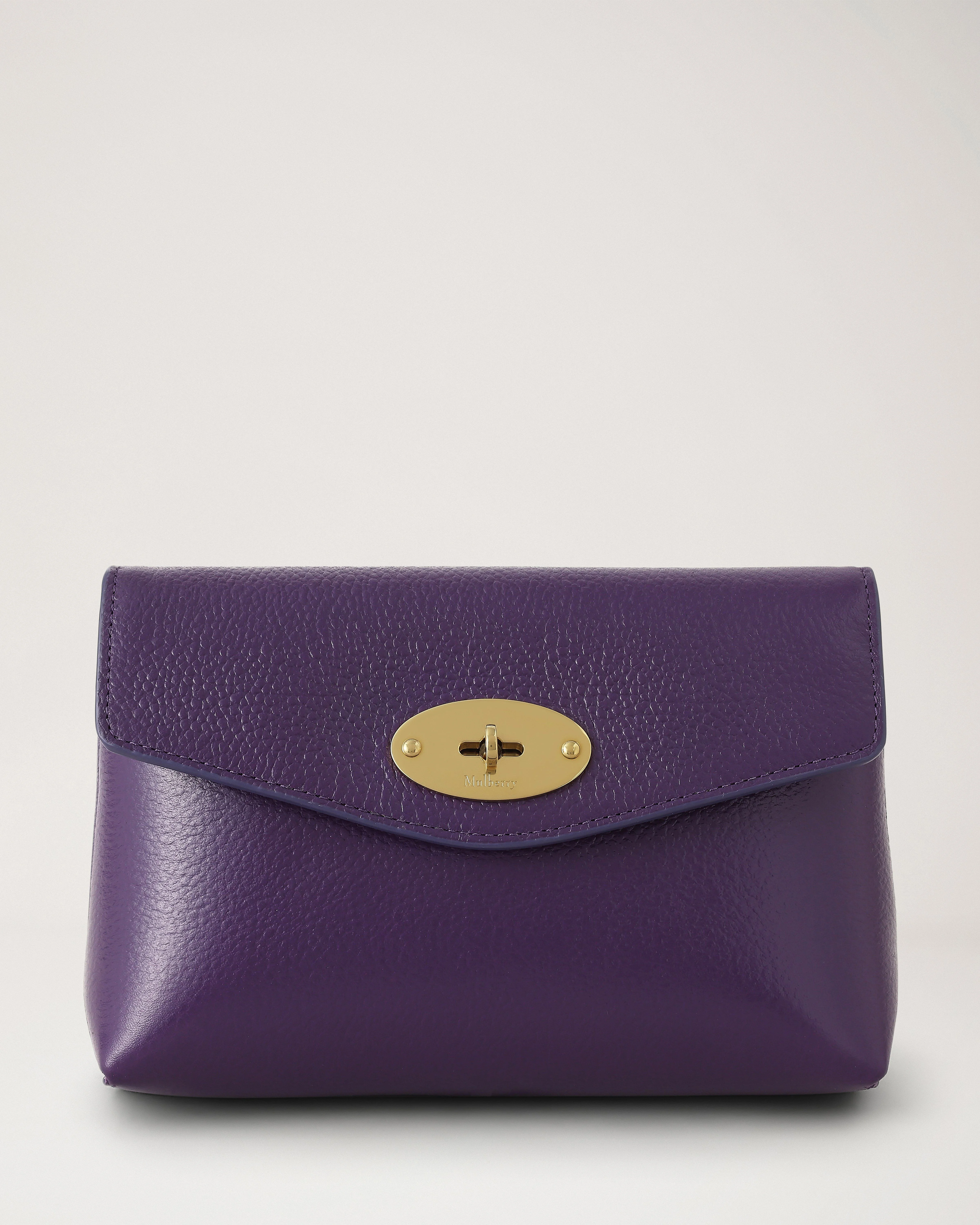 Darley Cosmetic Pouch Amethyst High Shine Leather - 1