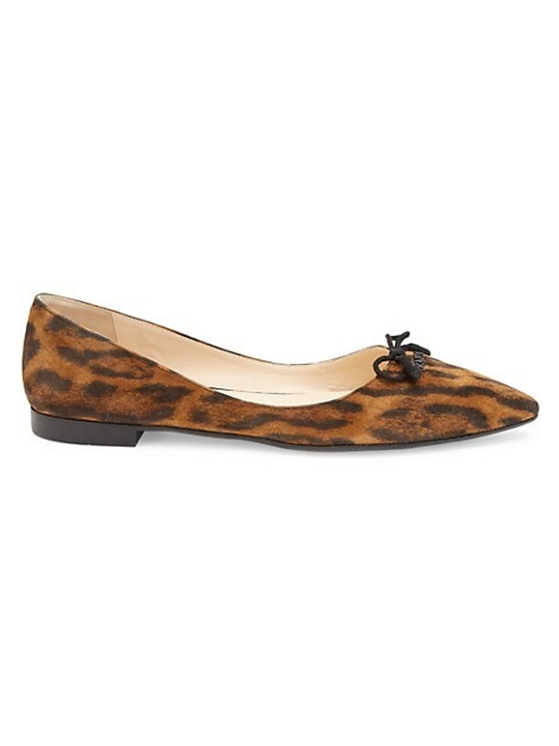 Leopard-Print Suede Ballet Flats 1