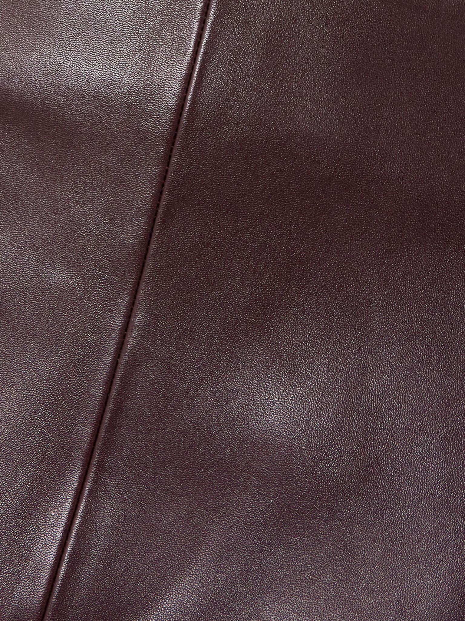 Paneled leather maxi skirt Burgundy - 4