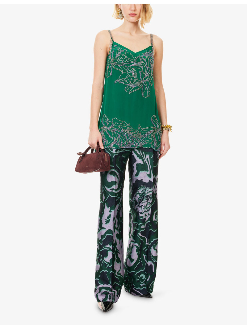 Dries Van Noten Centa Embellished Silk Top outlook