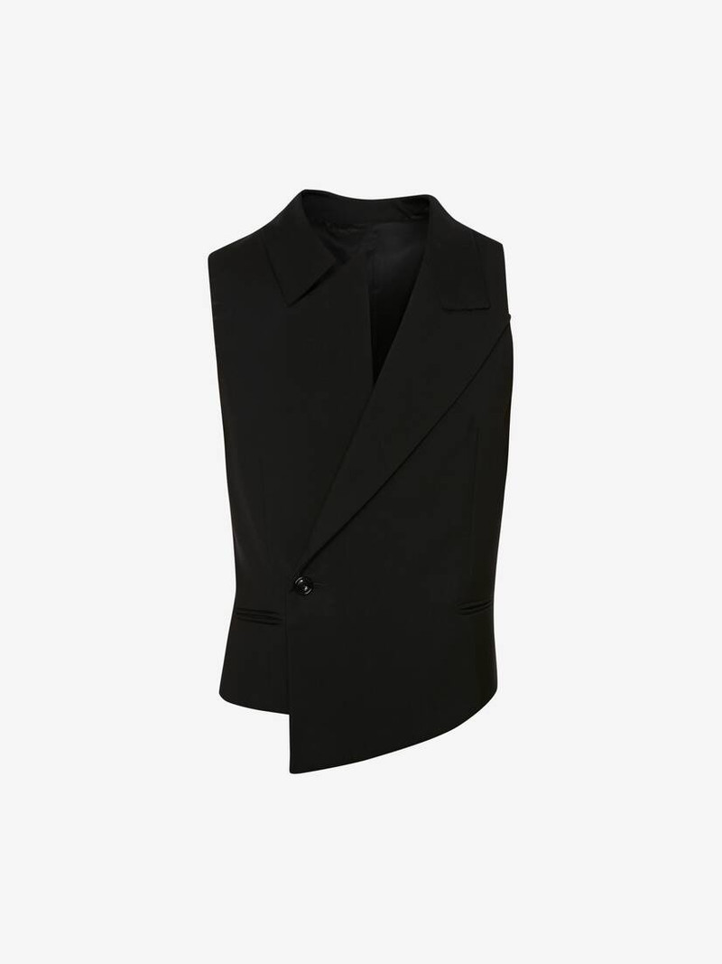 Asymmetric Waistcoat in Black 1
