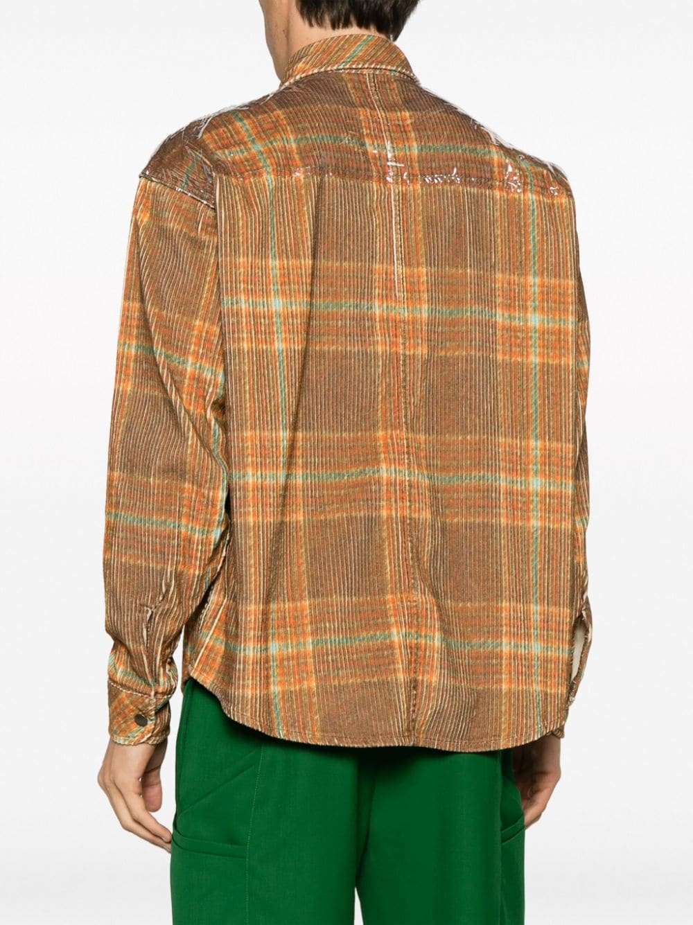 check-print cotton shirt - 4