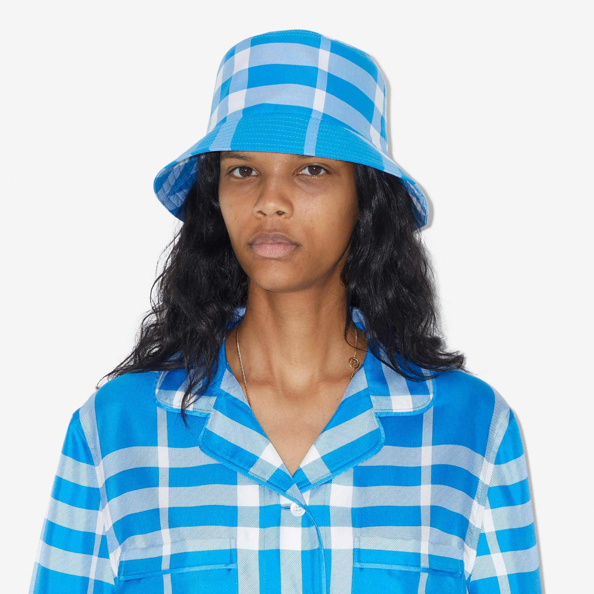 Check Cotton Bucket Hat - 4