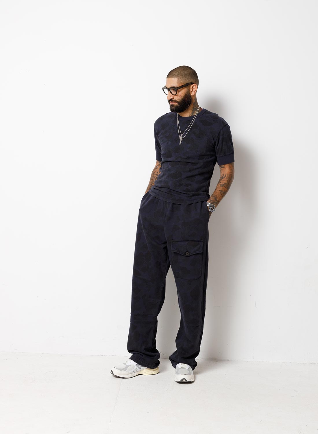 Drawstring Sweat Pant in Overdyed Camo - 3