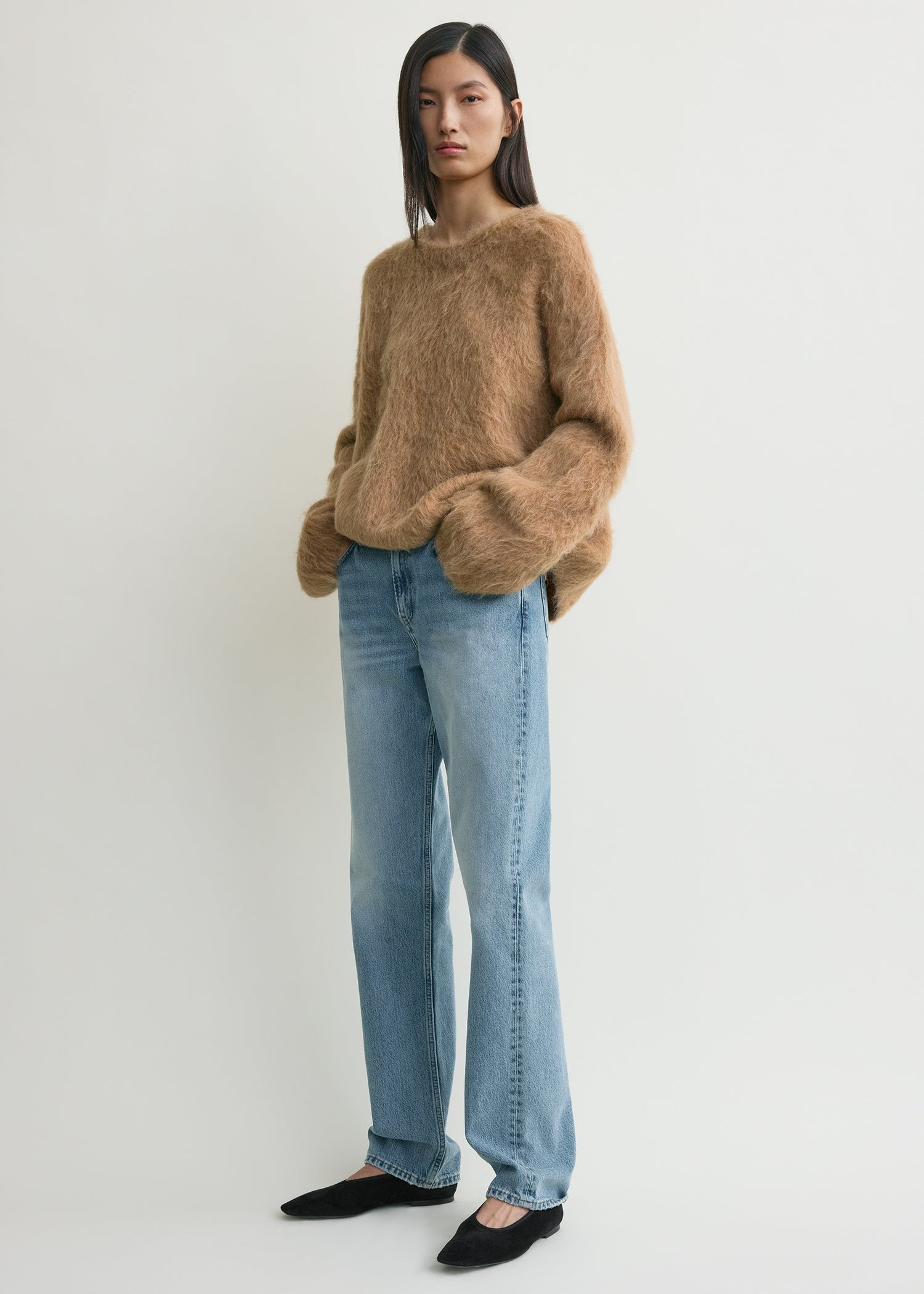Boxy alpaca knit camel melange - 3